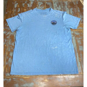Patagonia Organic Cotton Shirt Size Medium Slim Fit Short Sleeve Blue